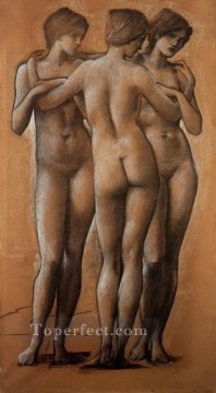 Edward Burne Jones Painting - Las Tres Gracias Prerrafaelita Sir Edward Burne Jones